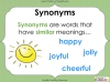 Synonyms - Year 3 and 4 Teaching Resources (slide 5/24)